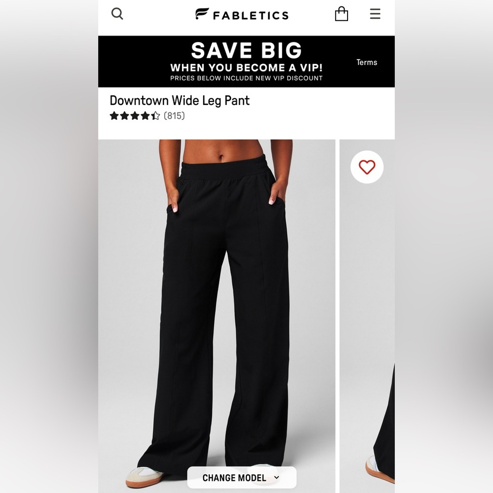 Downtown Wide Leg Pant Black  Women's